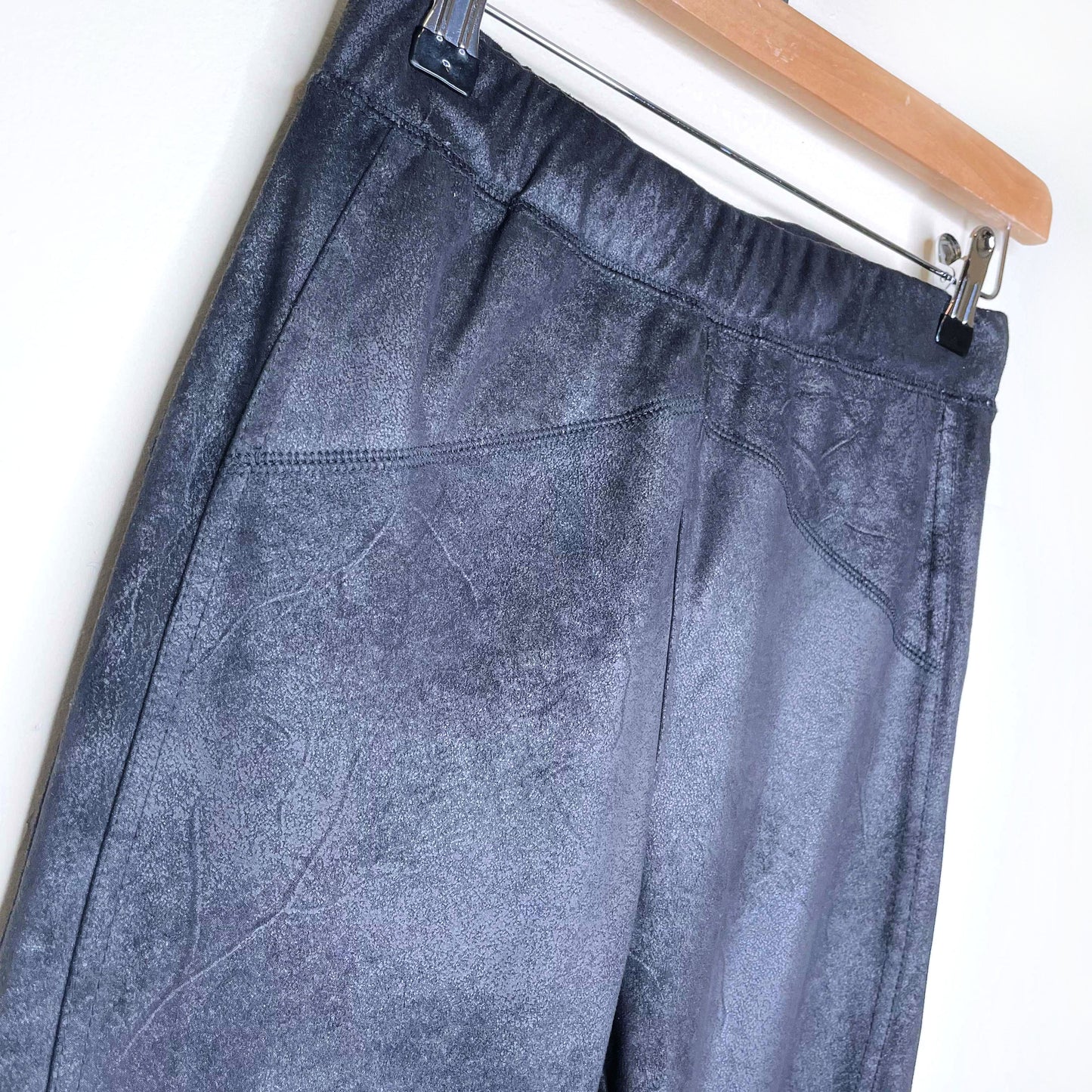 free people midnight black vegan suede leggings - size xs
