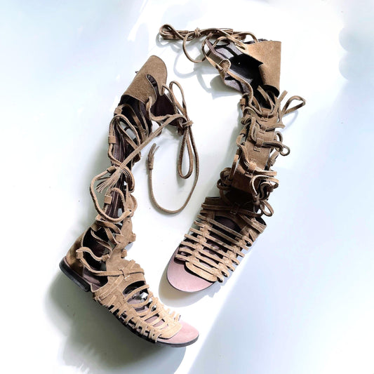 free people sun seeker tall gladiator sandal - size 38