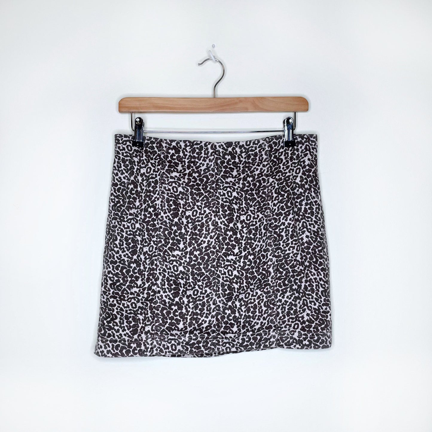 free people modern femme animal print denim mini skirt - size 10