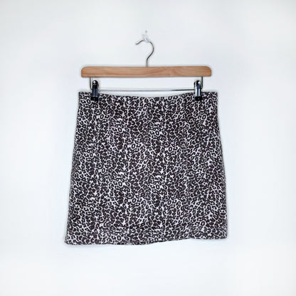 free people modern femme animal print denim mini skirt - size 10