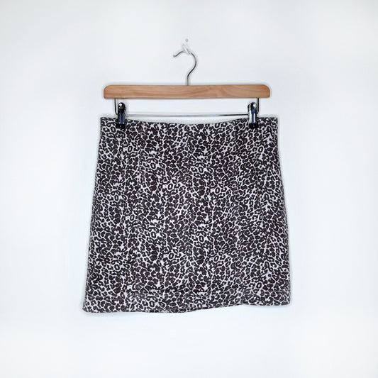 free people modern femme animal print denim mini skirt - size 10