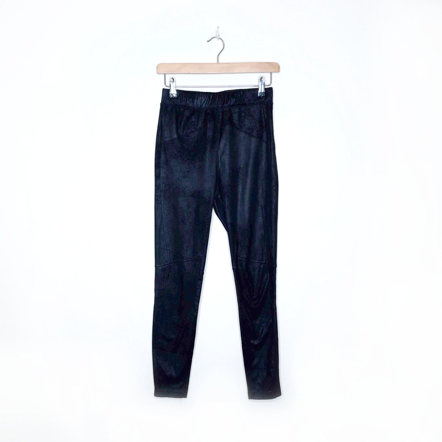 free people midnight black vegan suede leggings - size xs