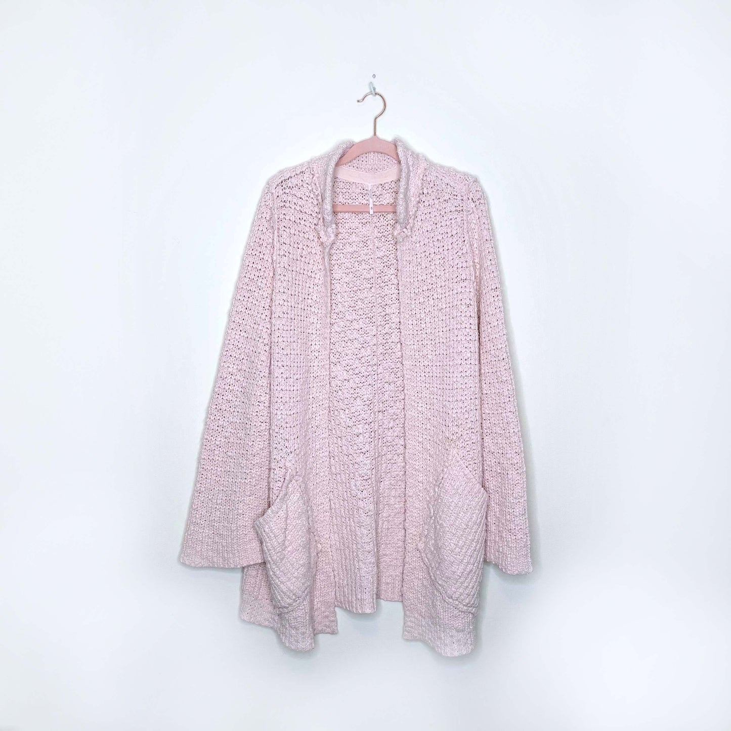 free people waterfront open chunky knit cardigan - size medium