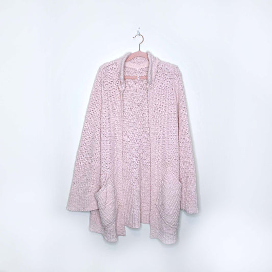 free people waterfront open chunky knit cardigan - size medium