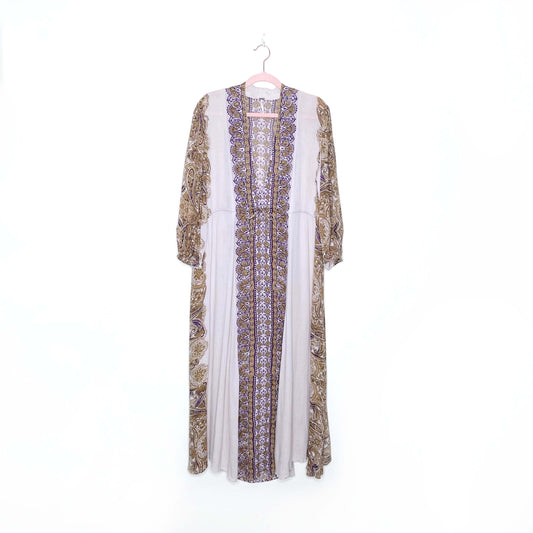 free people azalea combo empire caftan maxi dress - size large