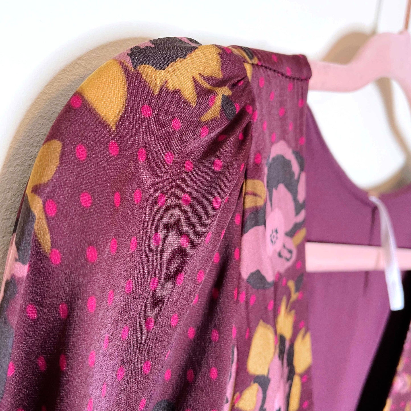 free people morning light satin floral dress - size 4