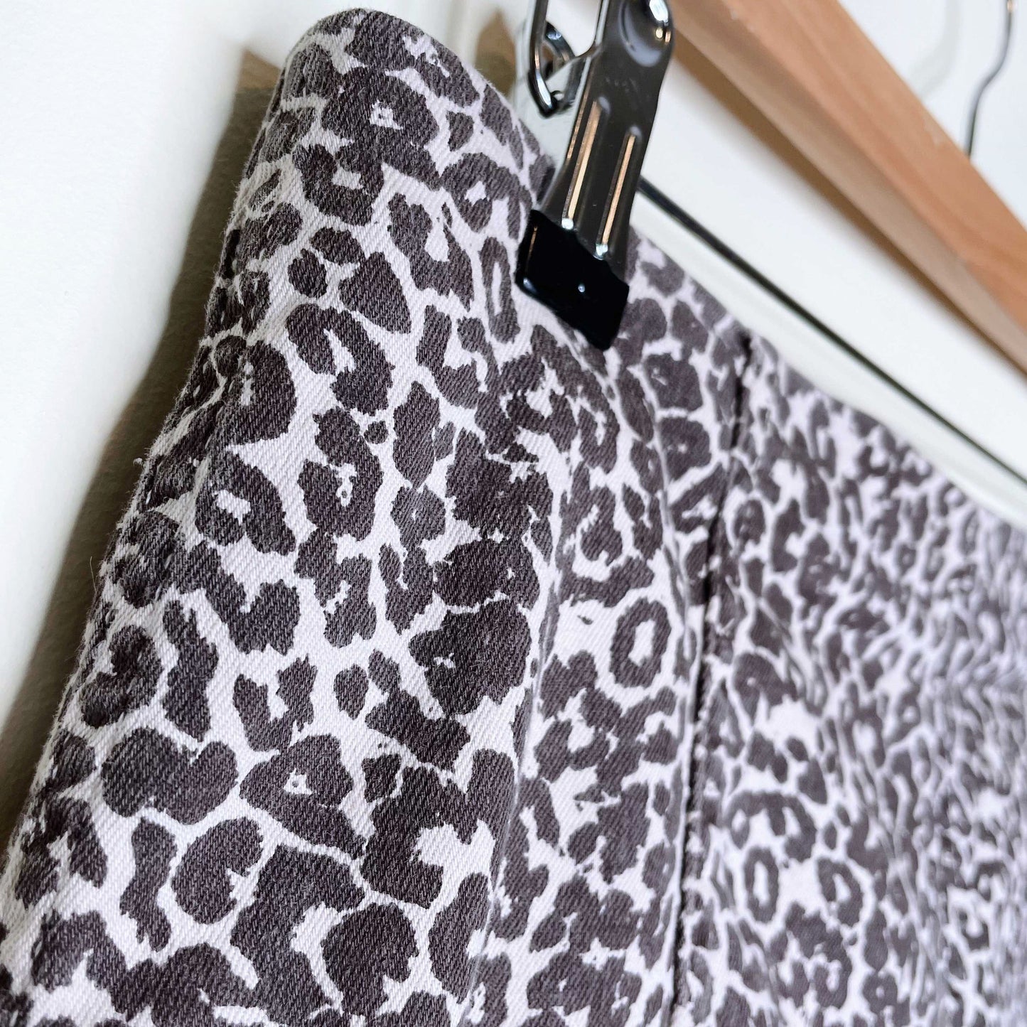 free people modern femme animal print denim mini skirt - size 10