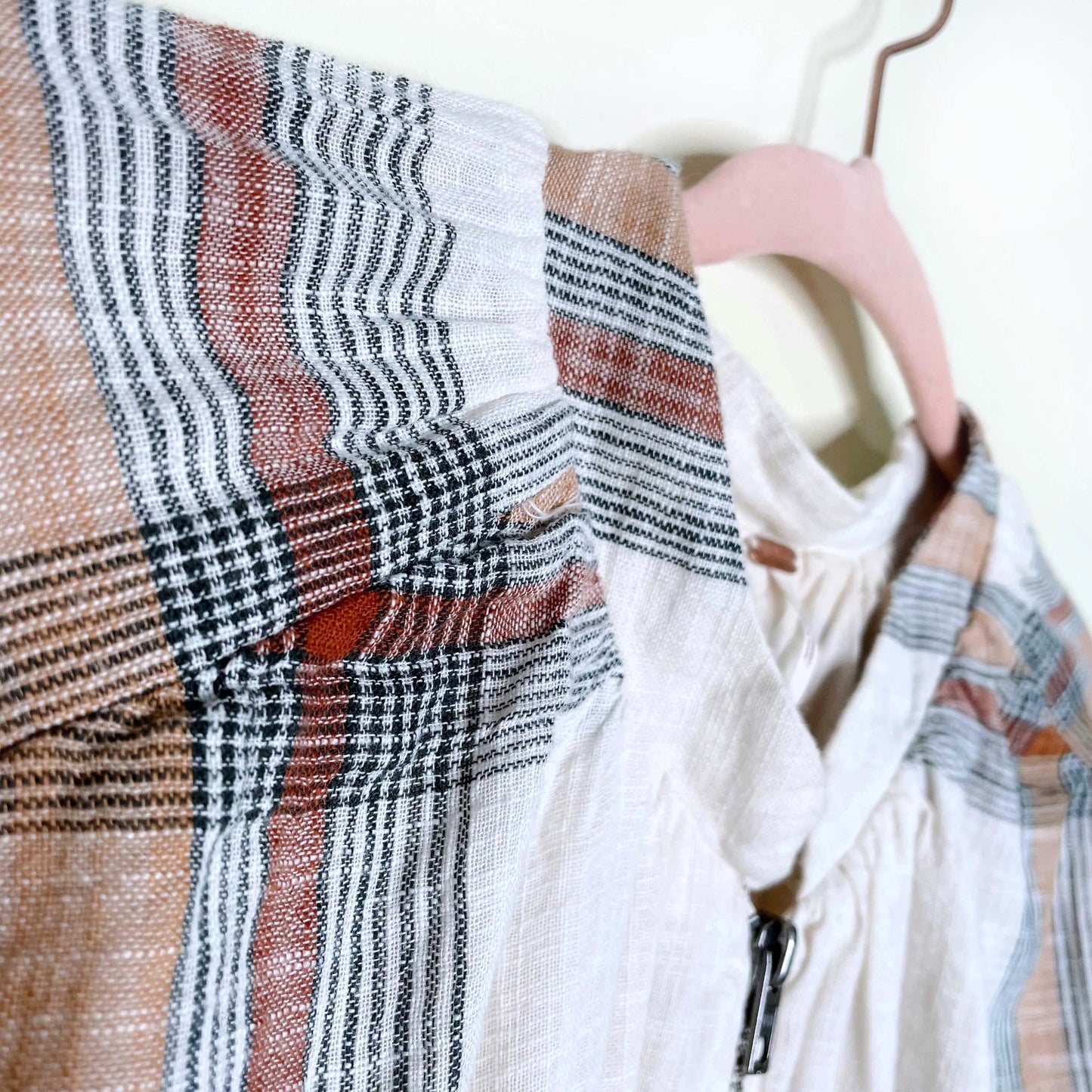 free people mattie plaid farmcore cotton bomber jacket - size medium