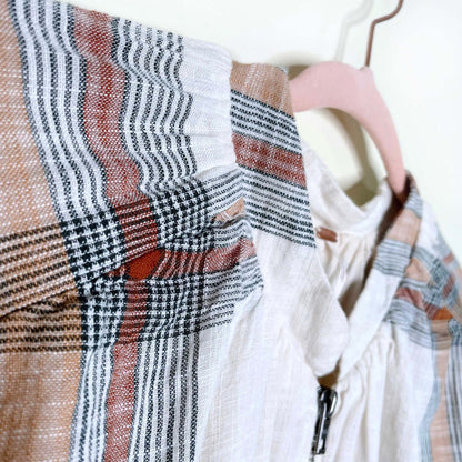 free people mattie plaid farmcore cotton bomber jacket - size medium