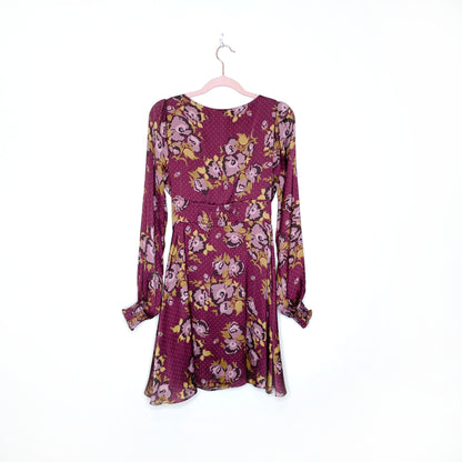 free people morning light satin floral dress - size 4