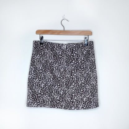 free people modern femme animal print denim mini skirt - size 10