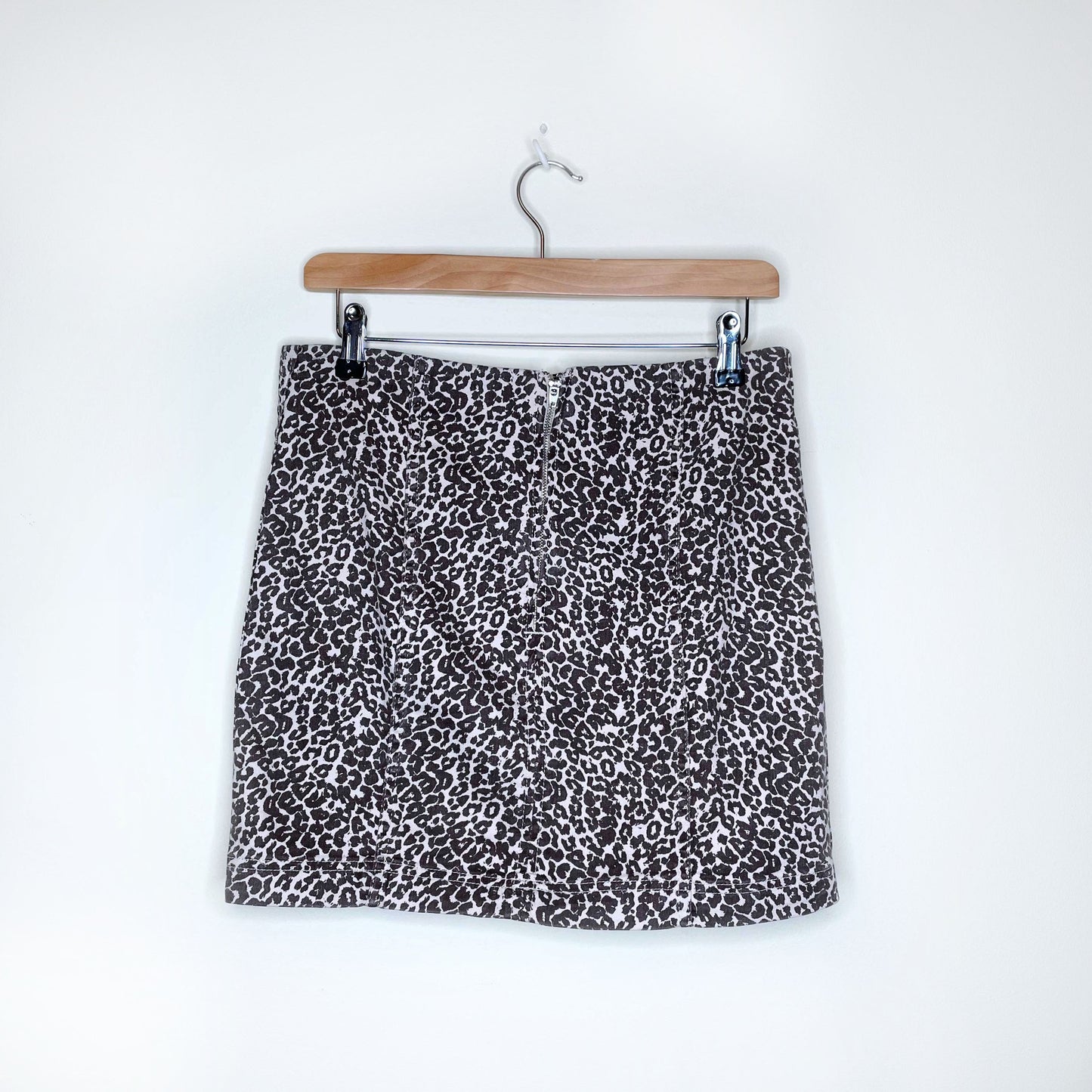 free people modern femme animal print denim mini skirt - size 10
