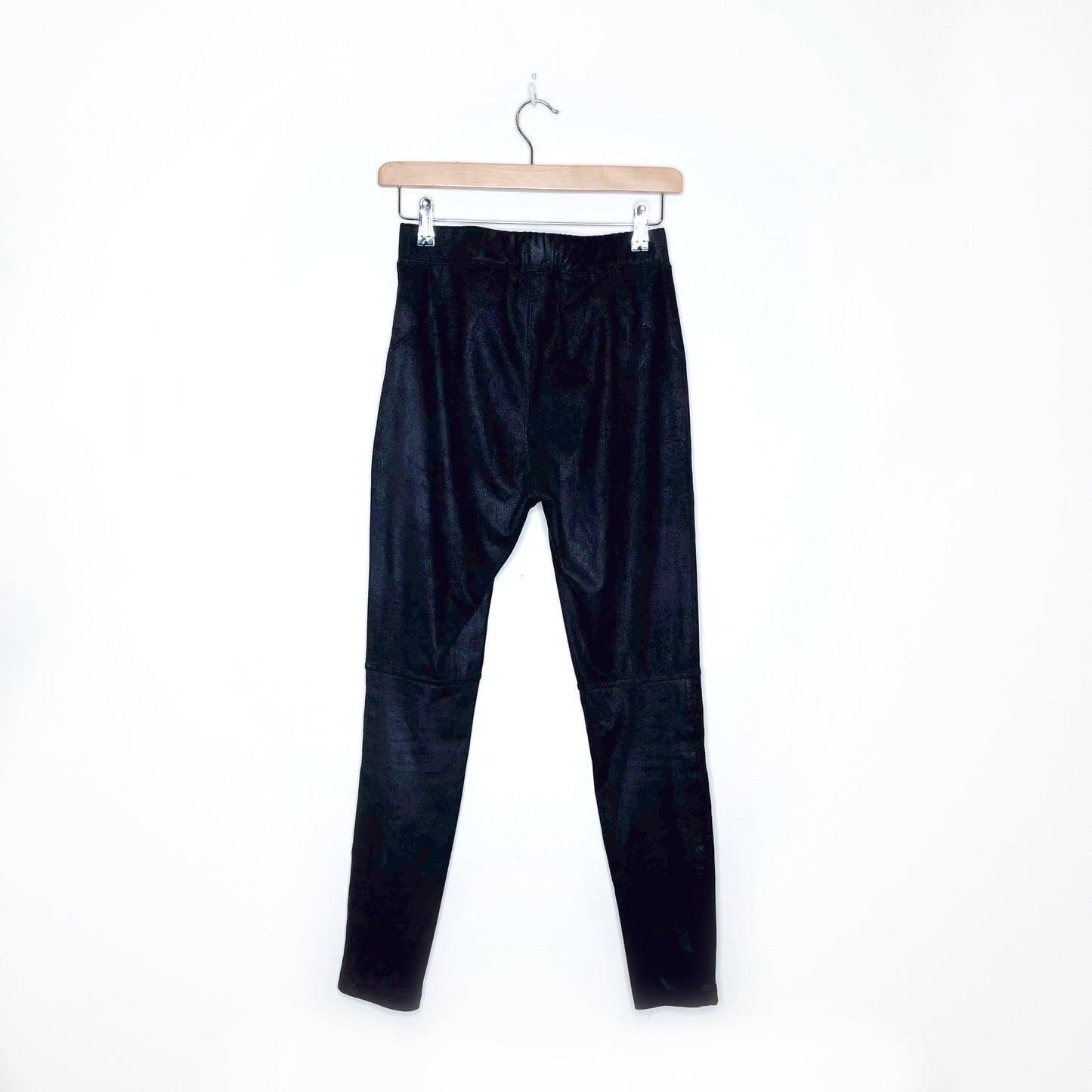 free people midnight black vegan suede leggings - size xs