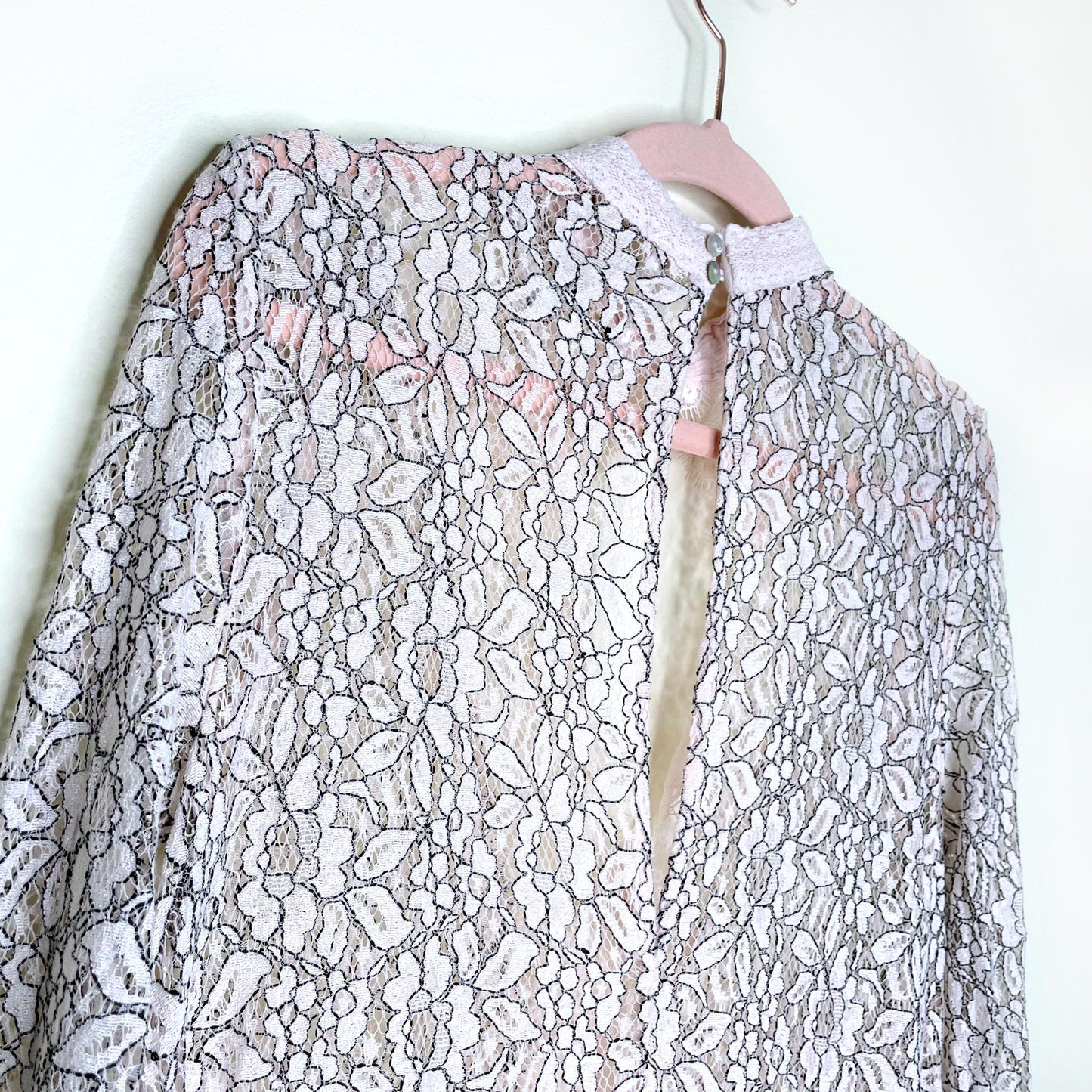 free people tell tale high neck keyhole lace tunic - size xs