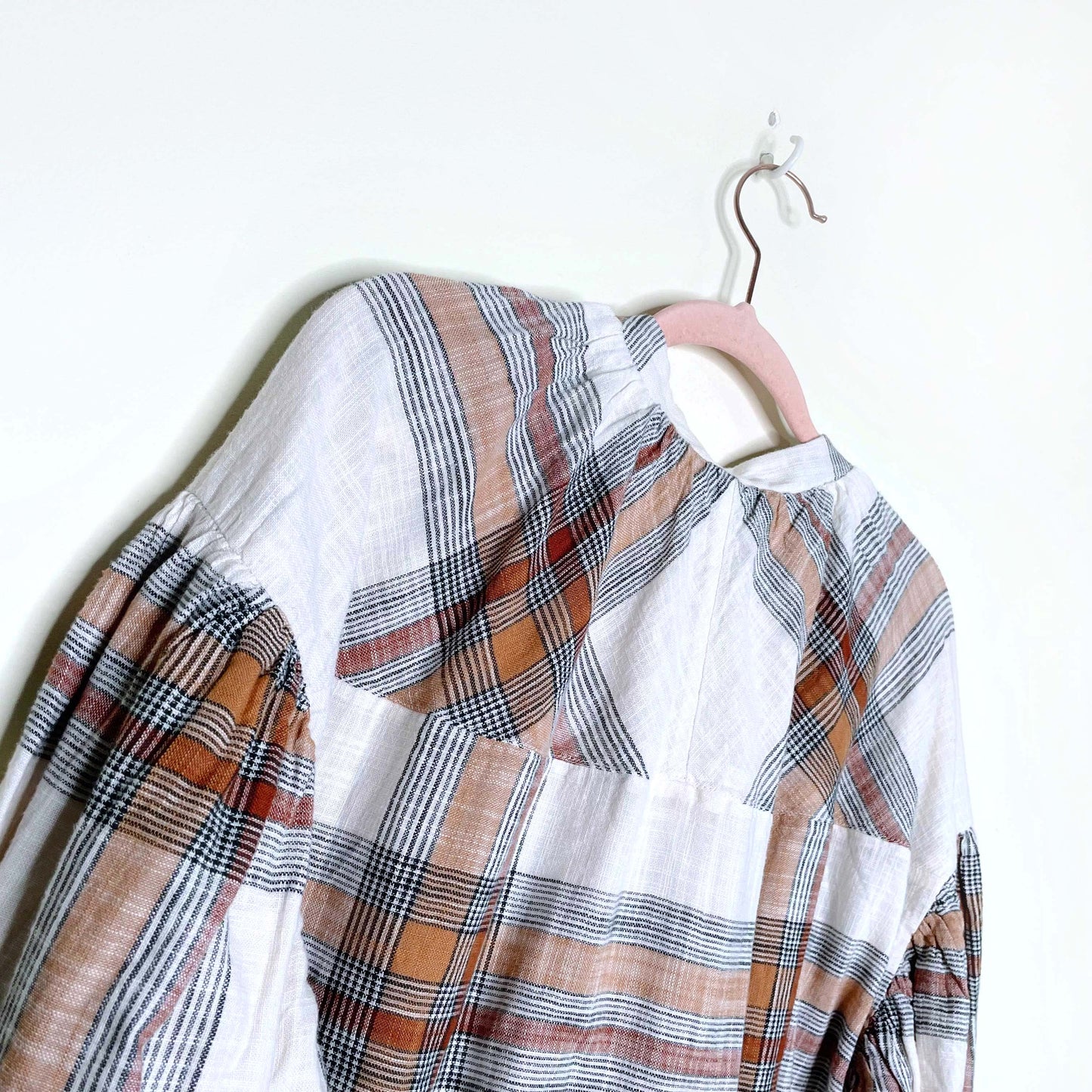 free people mattie plaid farmcore cotton bomber jacket - size medium