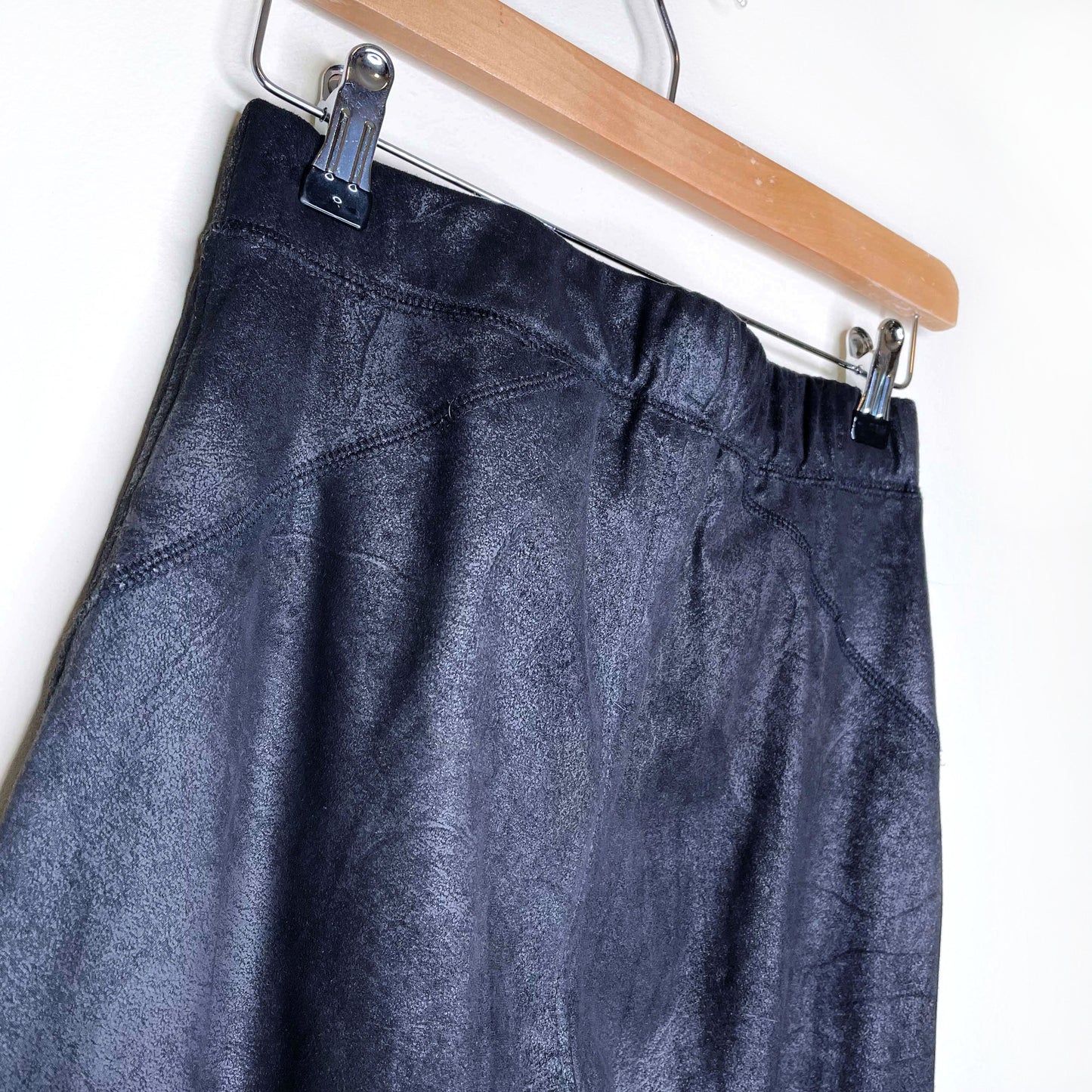 free people midnight black vegan suede leggings - size xs