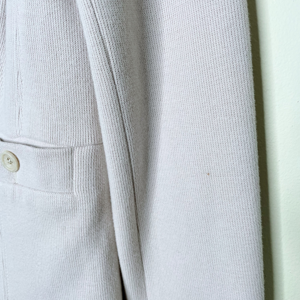 free people cream knit jacket with brocade trim - size 6