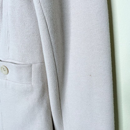 free people cream knit jacket with brocade trim - size 6