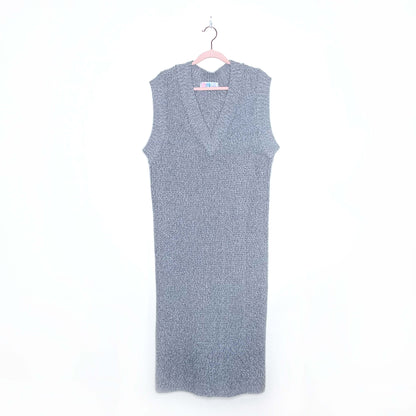 free people beach v-neck sleeveless knit maxi dress - size small