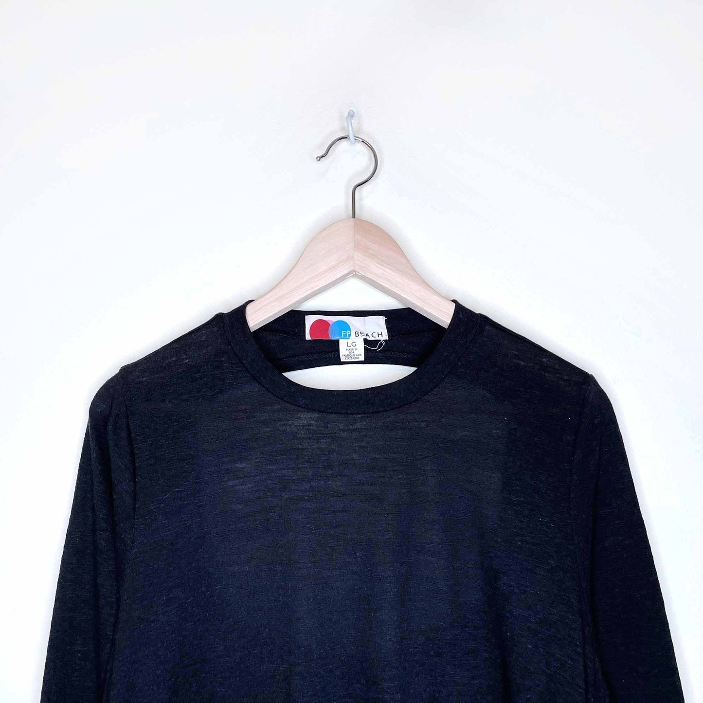 free people beach long sleeve swing hem open back dress - size large