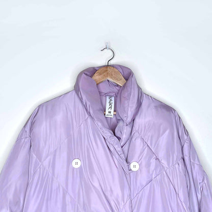 free people oversized ella puffa puffer jacket in lilac - size xs