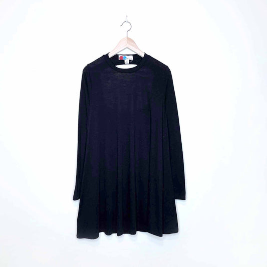 free people beach long sleeve swing hem open back dress - size large