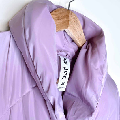 free people oversized ella puffa puffer jacket in lilac - size xs