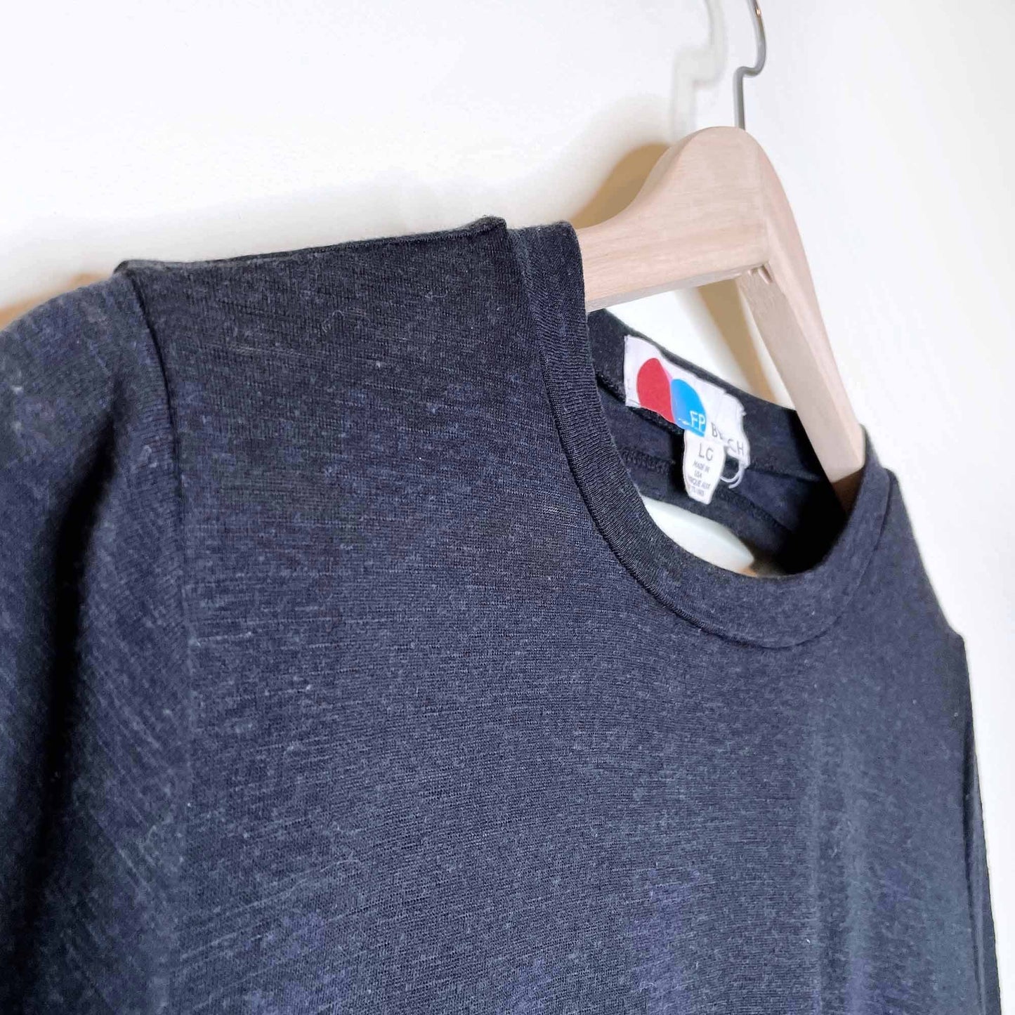 free people beach long sleeve swing hem open back dress - size large