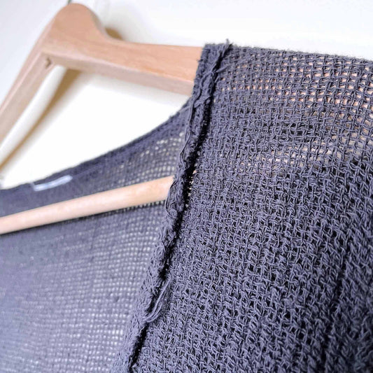 free people gauzy long sleeve tie waist top - size xs