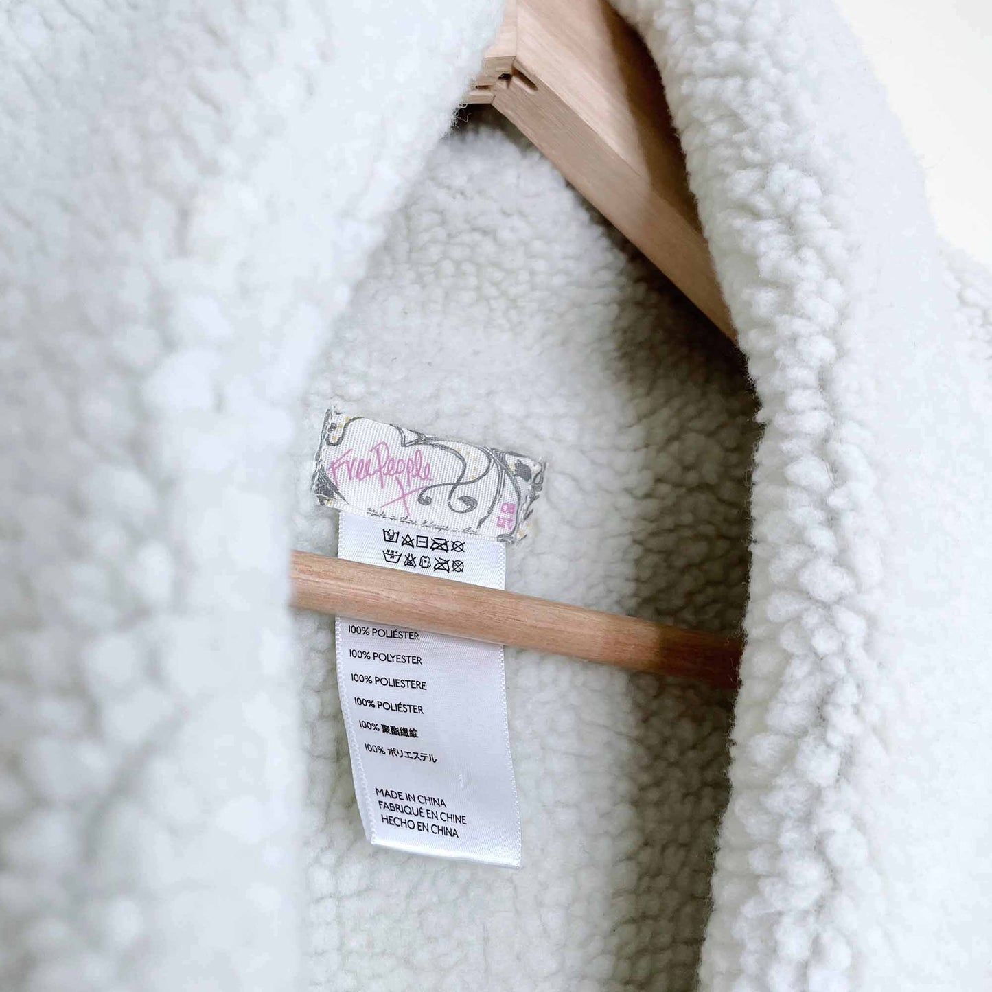 free people vegan suede sherpa waterfall vest - OS