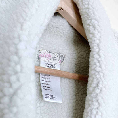 free people vegan suede sherpa waterfall vest - OS