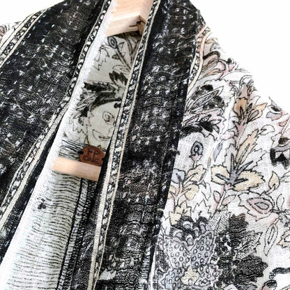 Free People ONE oversized gauzey hand-painted kimono - size xs/sm