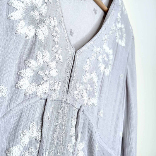 free people embroidered fable boho midi dress - size xs