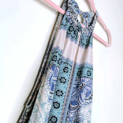 free people paisley halter drop waist tunic - size medium