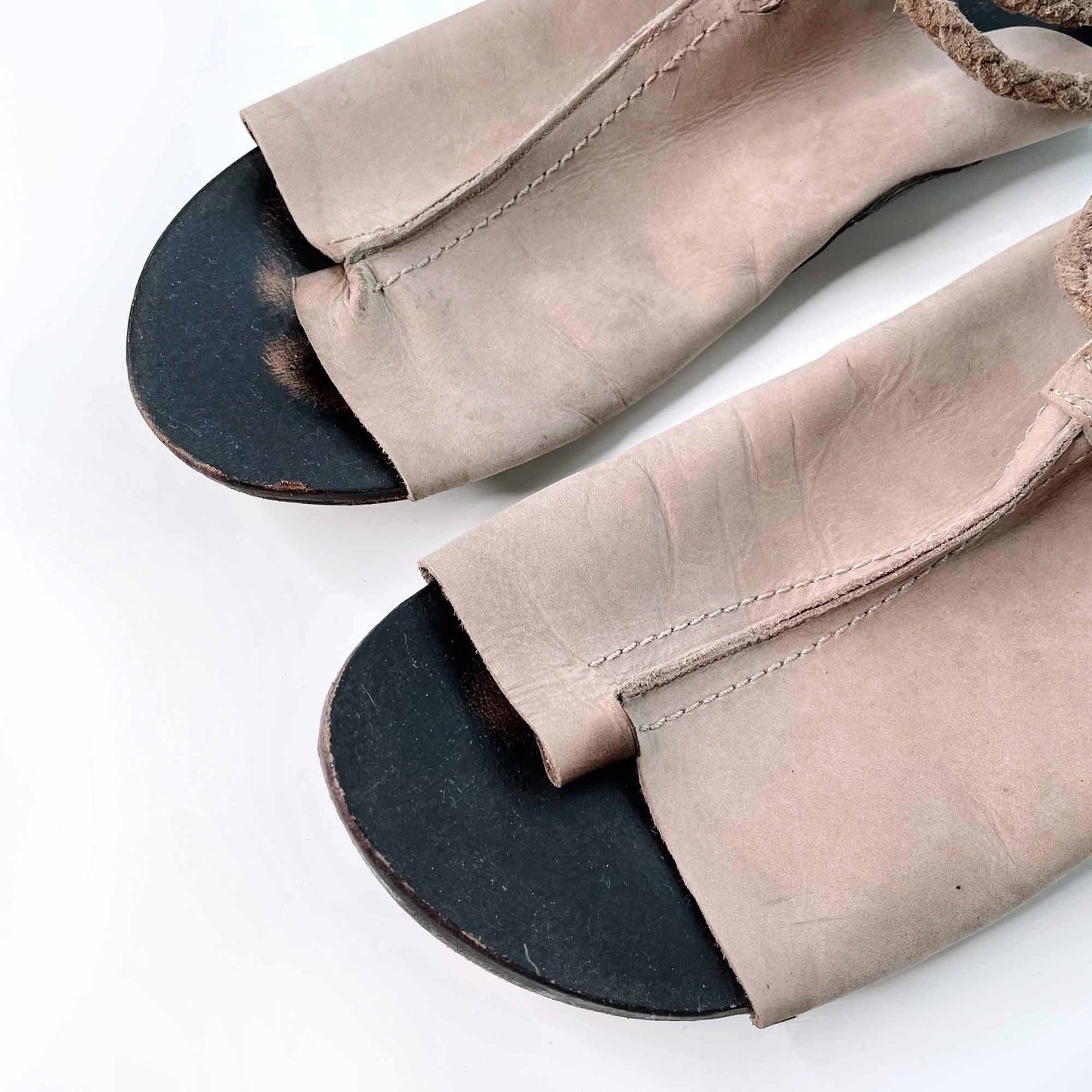 free people cherry valley leather tie wrap thong sandal - size 37