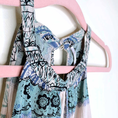 free people paisley halter drop waist tunic - size medium