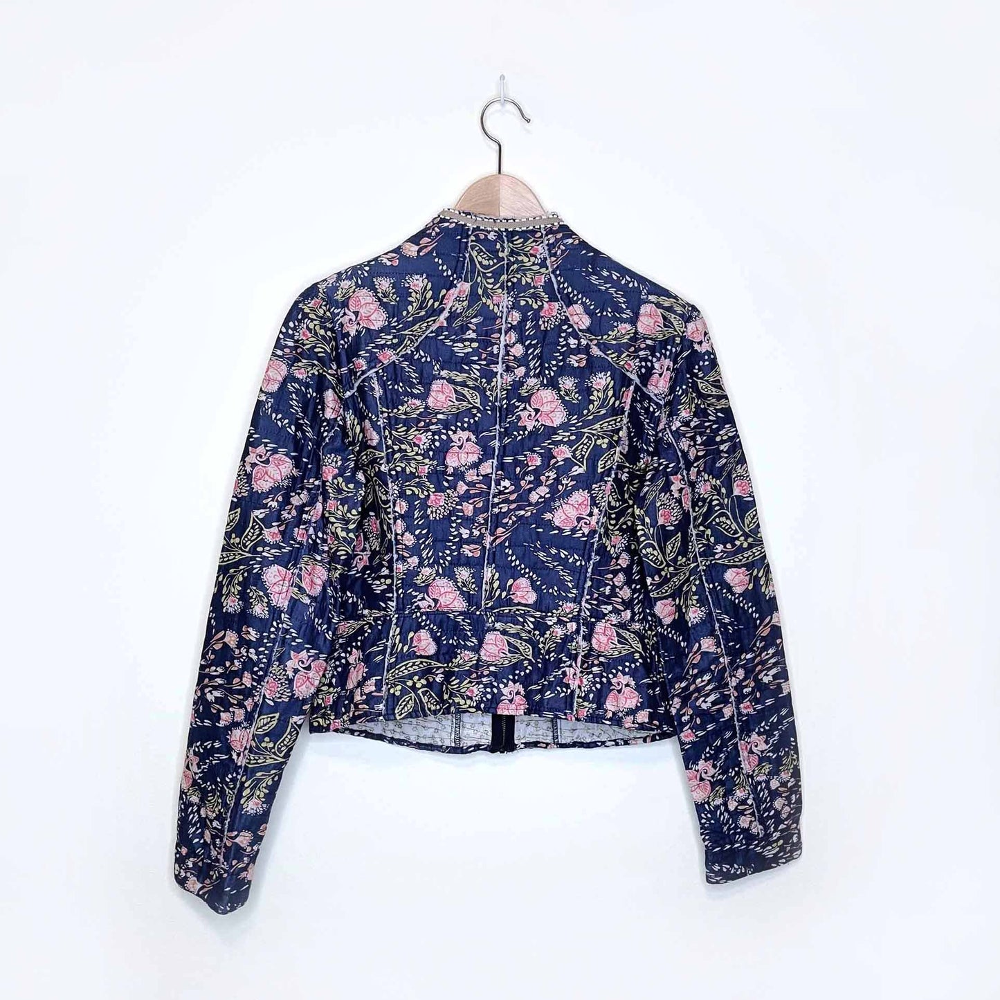 free people meadow floral quilted boho jacket - size small