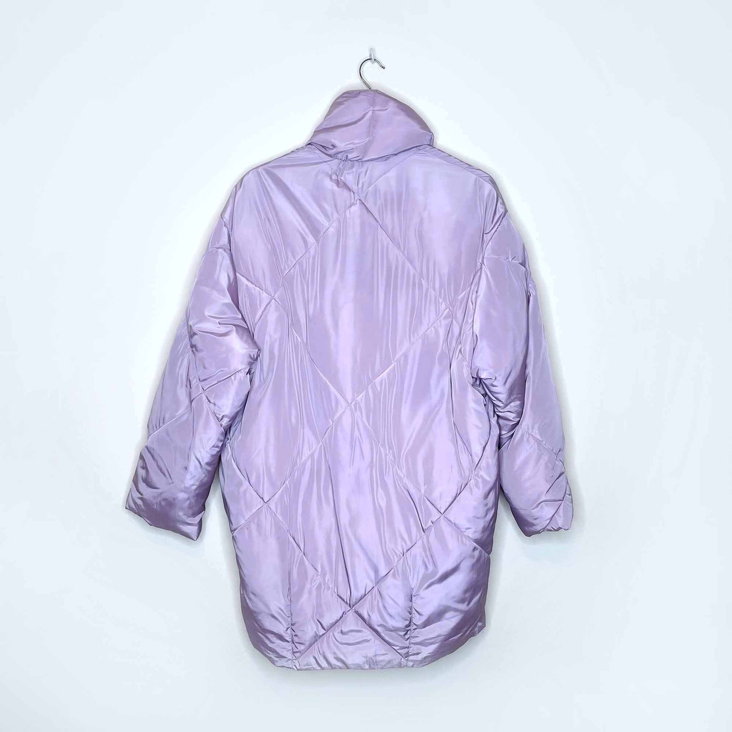 free people oversized ella puffa puffer jacket in lilac - size xs