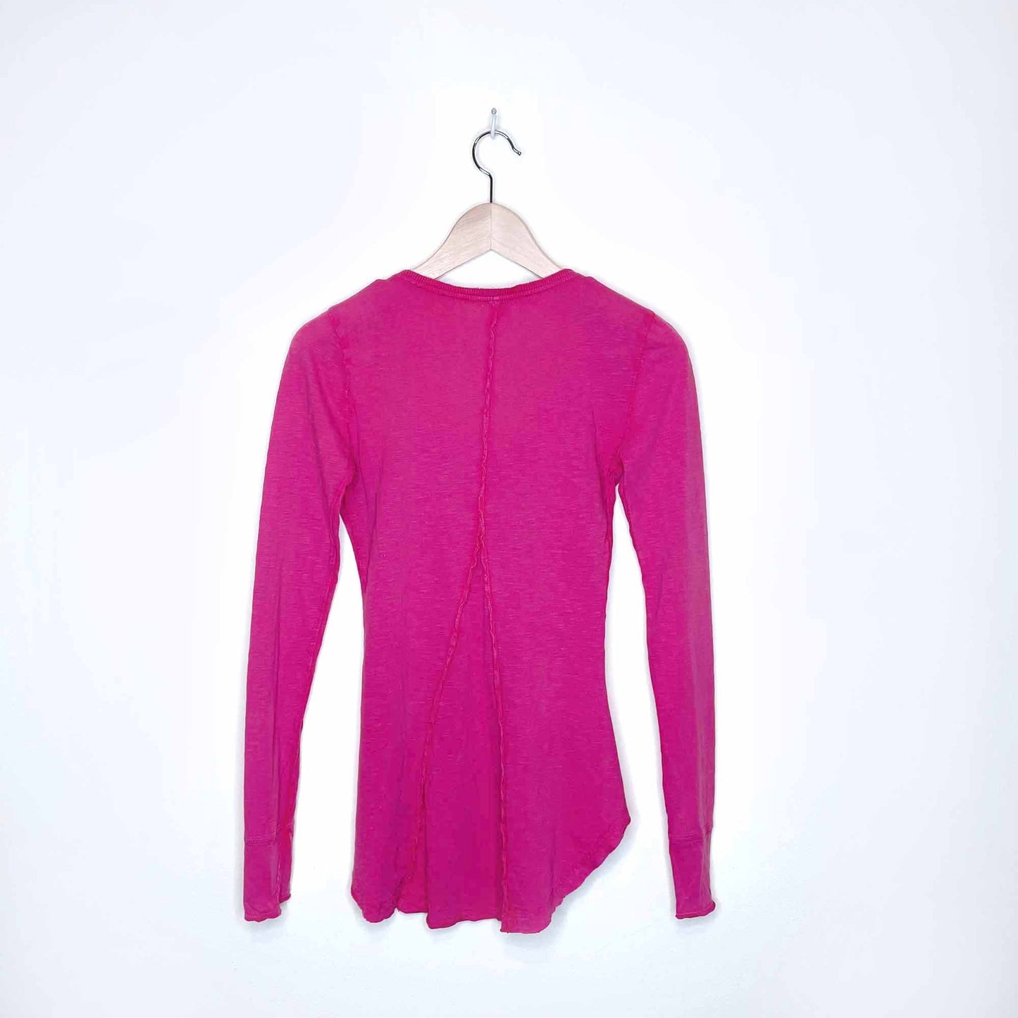 we the free lou legacy crochet henley long sleeve tee - size xs