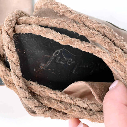 free people cherry valley leather tie wrap thong sandal - size 37