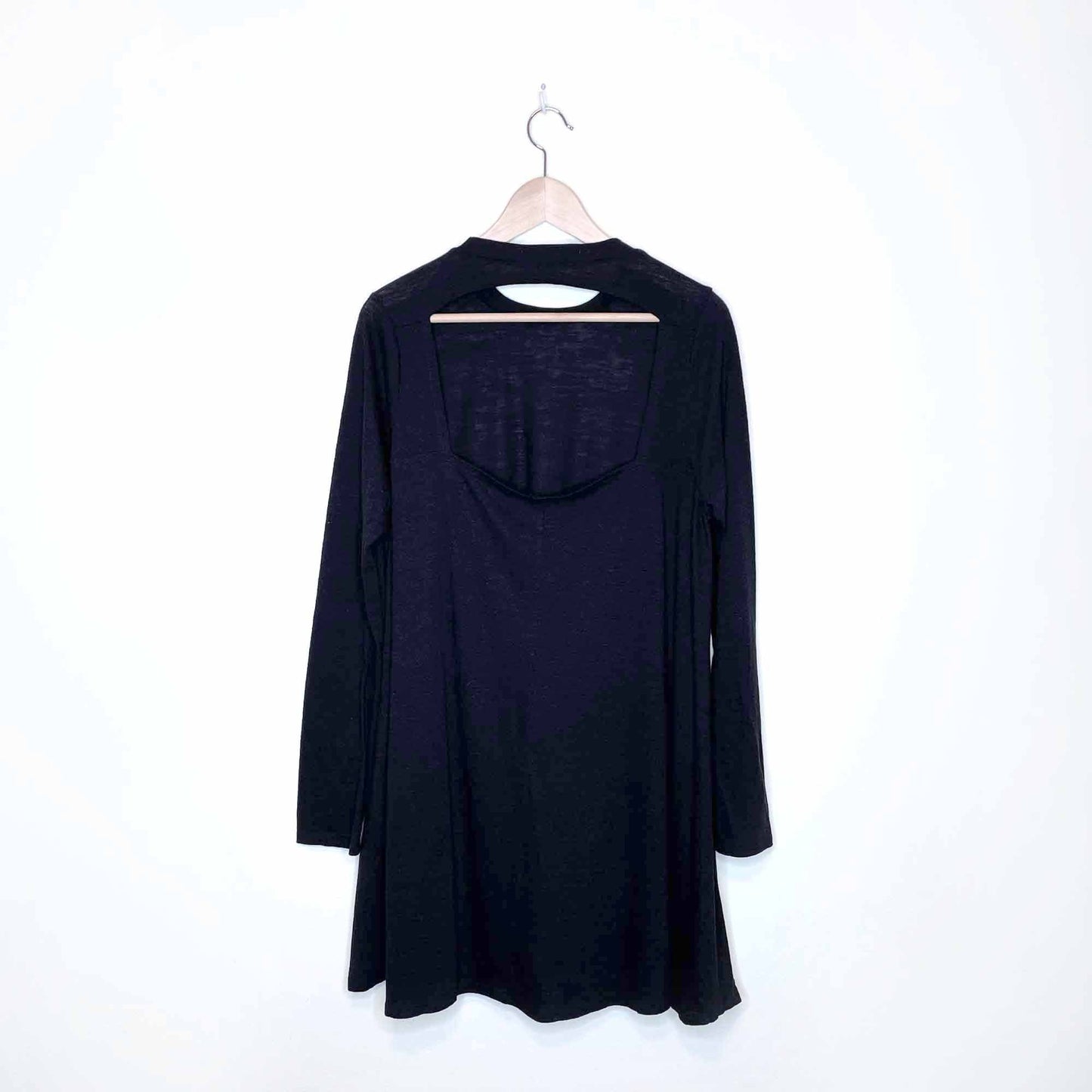 free people beach long sleeve swing hem open back dress - size large