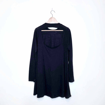 free people beach long sleeve swing hem open back dress - size large