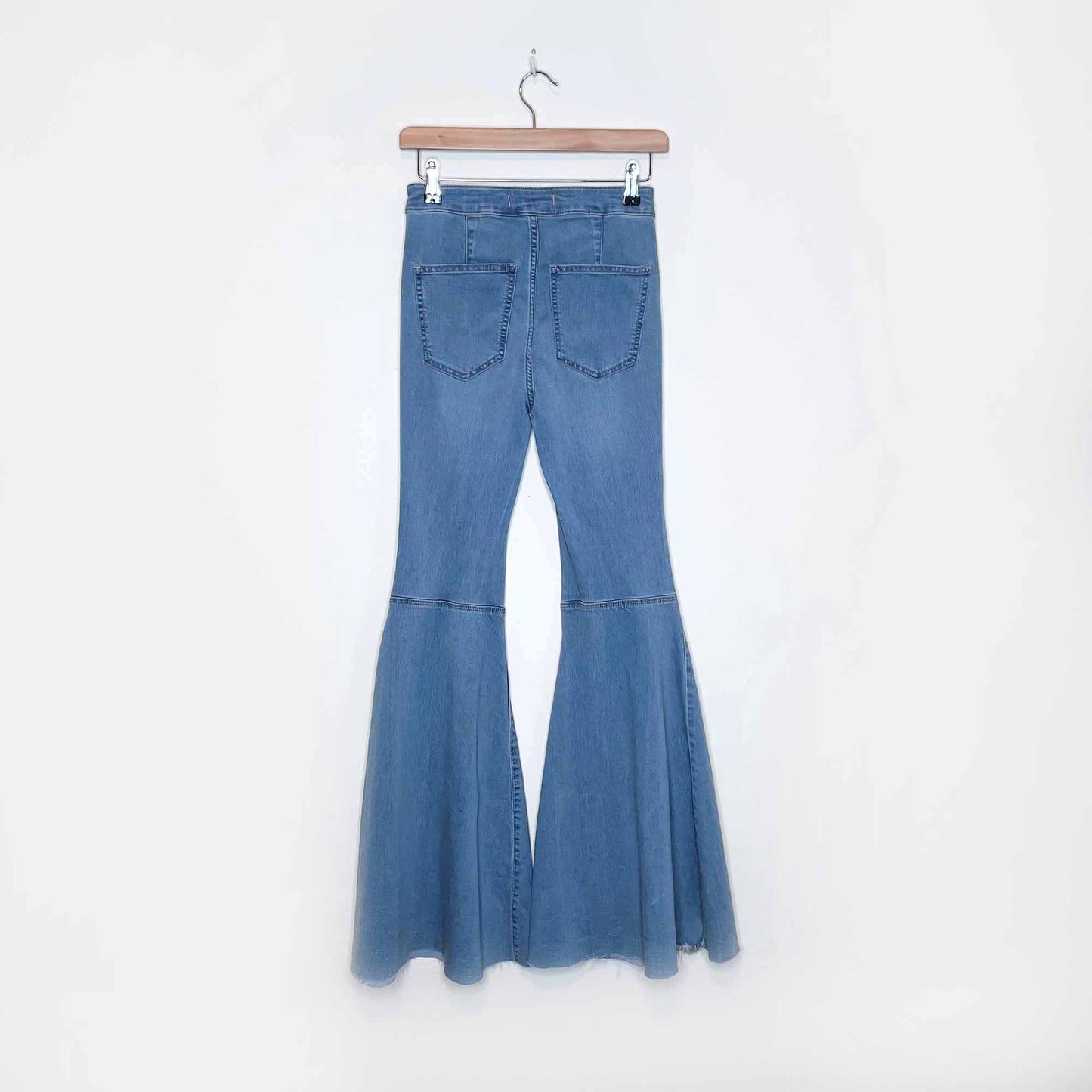 free people just float on high rise flare bell bottom jeans - size 24
