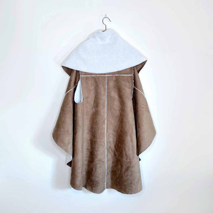 free people vegan suede sherpa waterfall vest - OS