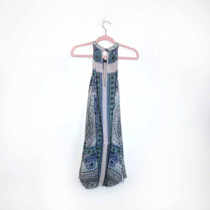 free people paisley halter drop waist tunic - size medium