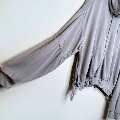 free people movement lightweight zip up sweatshirt with tie sides - size small