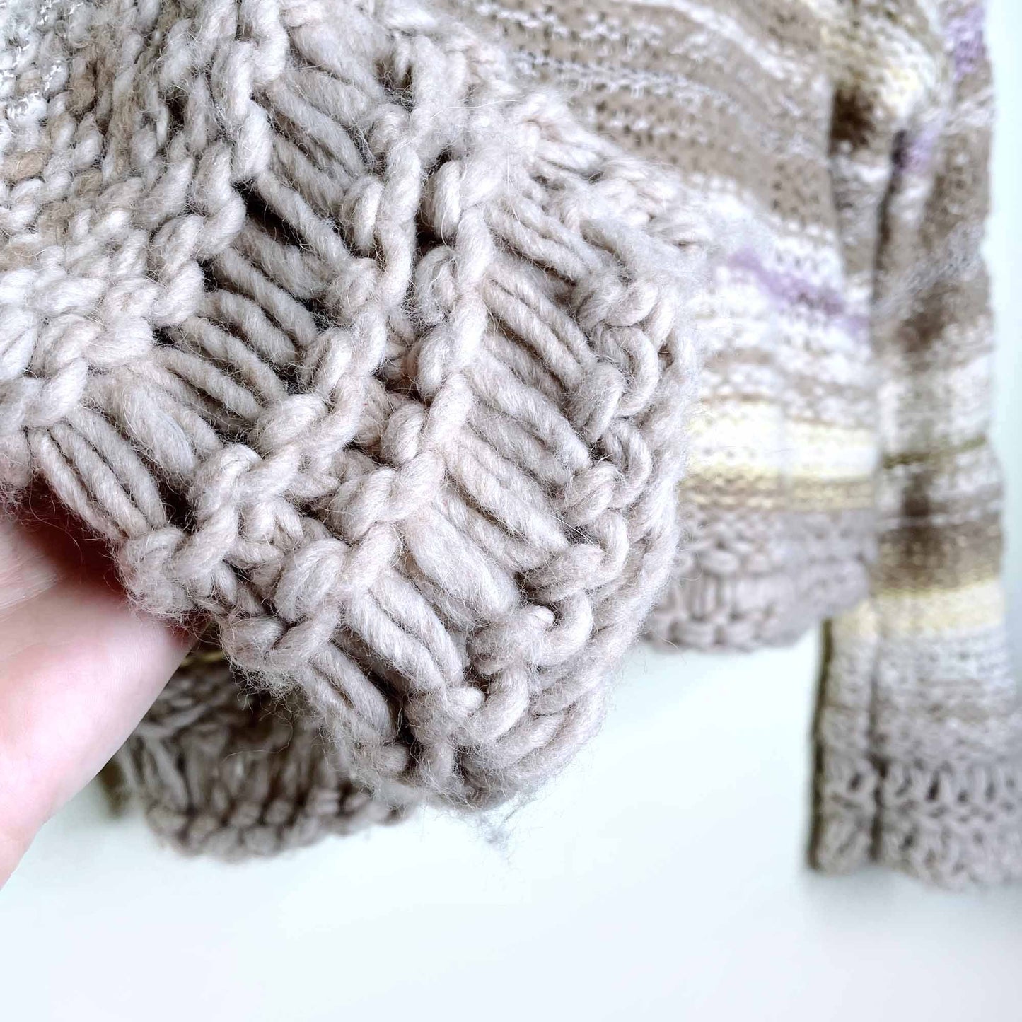 free people wool-blend chunky knit cropped sweater - size small