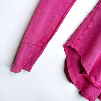 we the free lou legacy crochet henley long sleeve tee - size xs