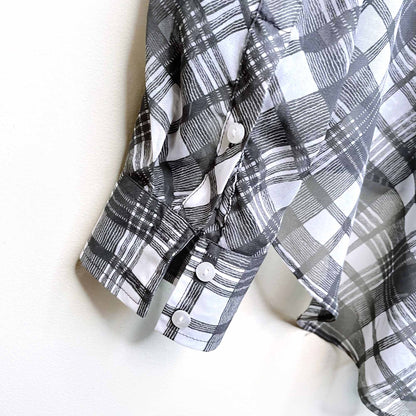 nwot free people plaid chiffon oversized button down - size large