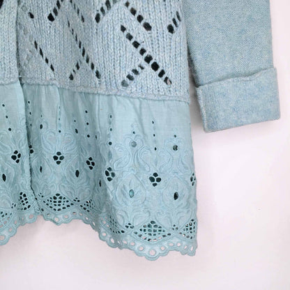 Free People eyelet ruffle wool cardigan - size Medium